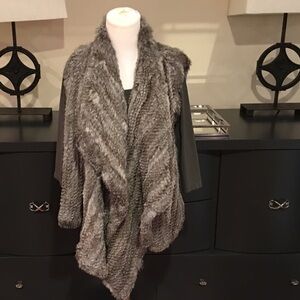 525 America Gray Rabbit Fur Vest sz Medium